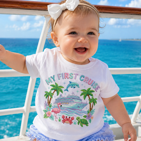 My First Cruise -- Pastel Nautical Kids Tee