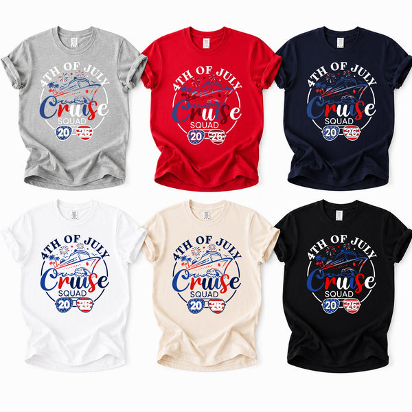 4th of July Cruise Squad Tee -- Matching Patriotic Cruise Shirt