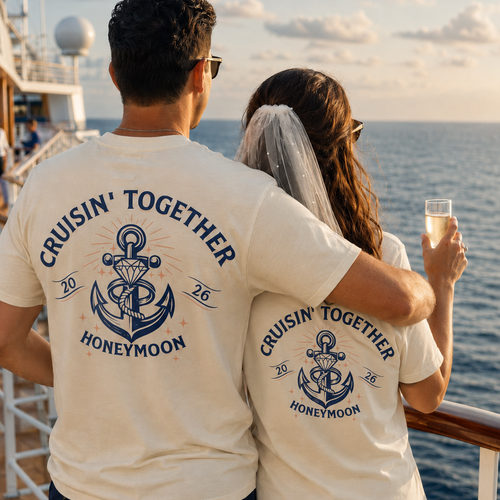 Cruisin' Together Honeymoon Tee -- Matching Couples Cruise Shirt
