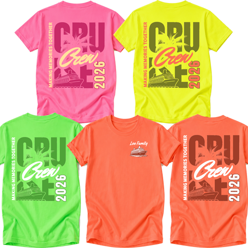 Neon Cruise Crew Making Memories Tee -- Matching Cruise Group Shirt