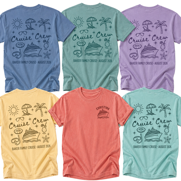 Cruise Crew Doodle Tee -- Custom Family Cruise Shirt