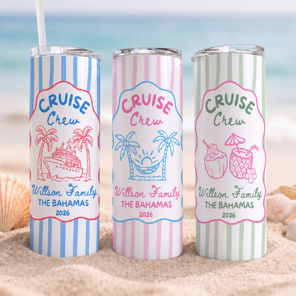 Cruise Crew Custom 20oz Tumbler -- Personalized Vacation Drinkware