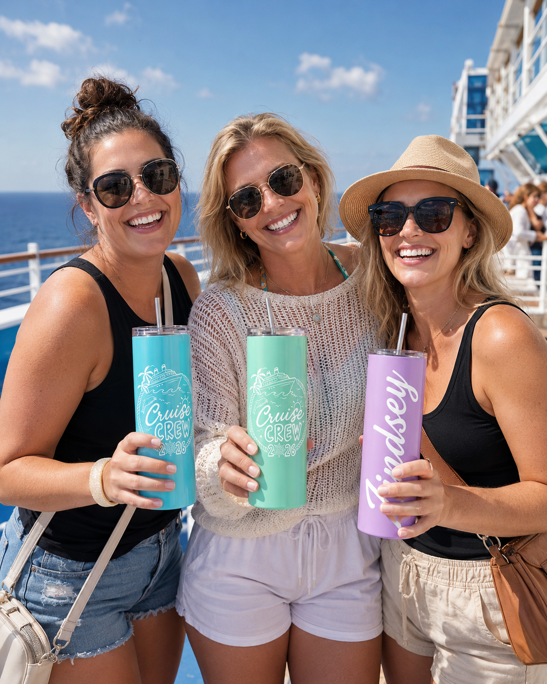 Cruise Crew 2026 Tumbler — custom 20oz skinny tumbler with name and color
