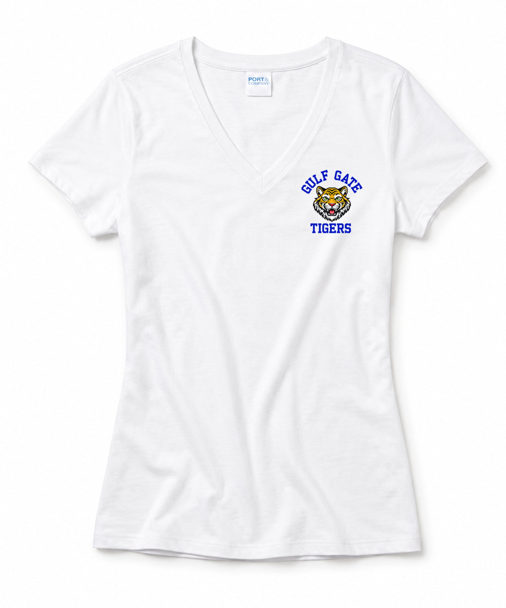 Gulf Gate Tigers Ladies V-Neck Tee