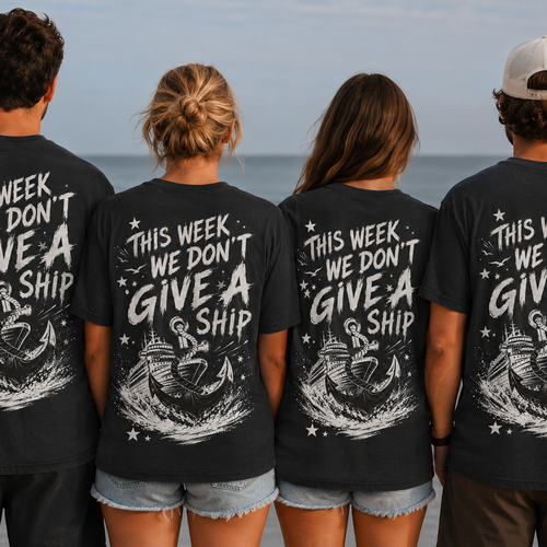This Week We Don't Give A Ship Tee -- Vintage Cruise Crew Anchor Shirt
