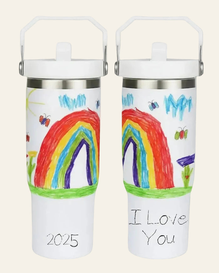 Kids Art Tumbler -- Your Child's Drawing in Color