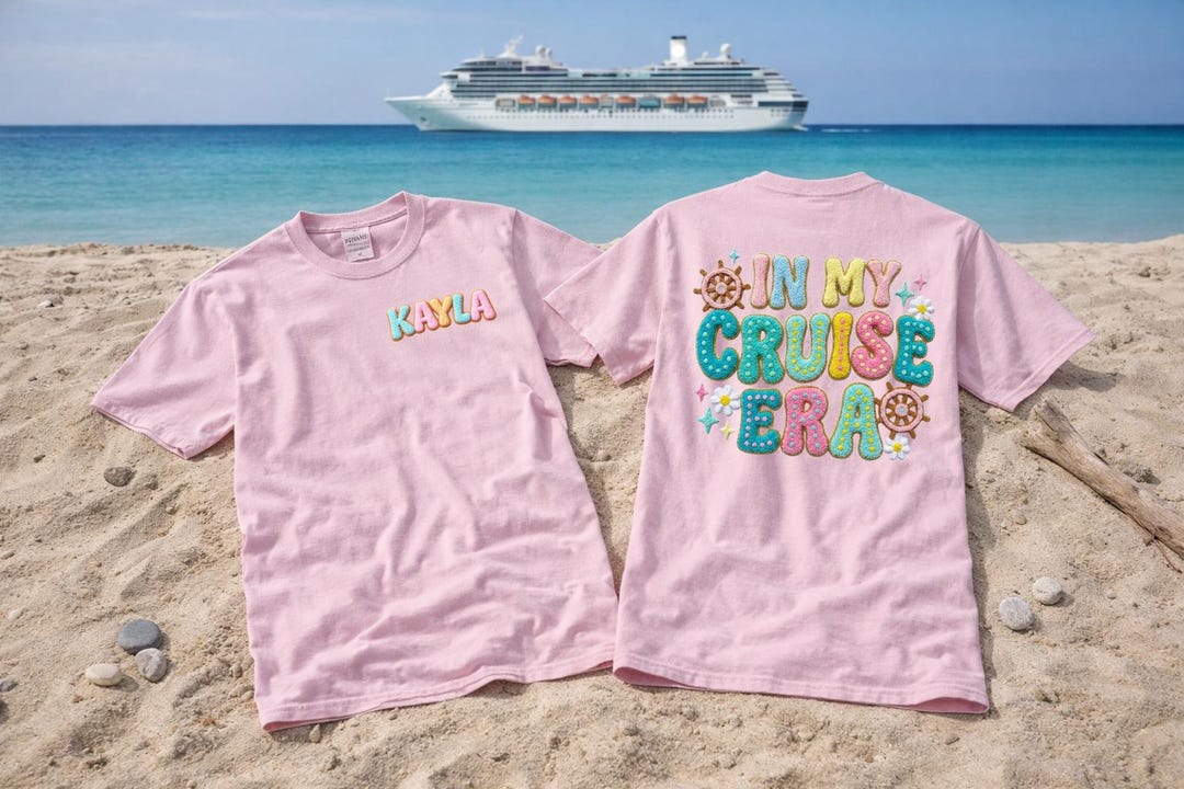 In My Cruise Era tee front and back design with personalized name
