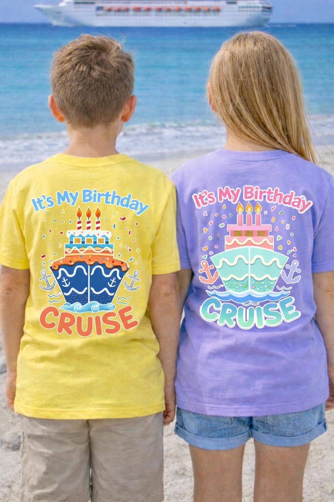 Birthday cruise shirt with custom name and age personalization for kids
