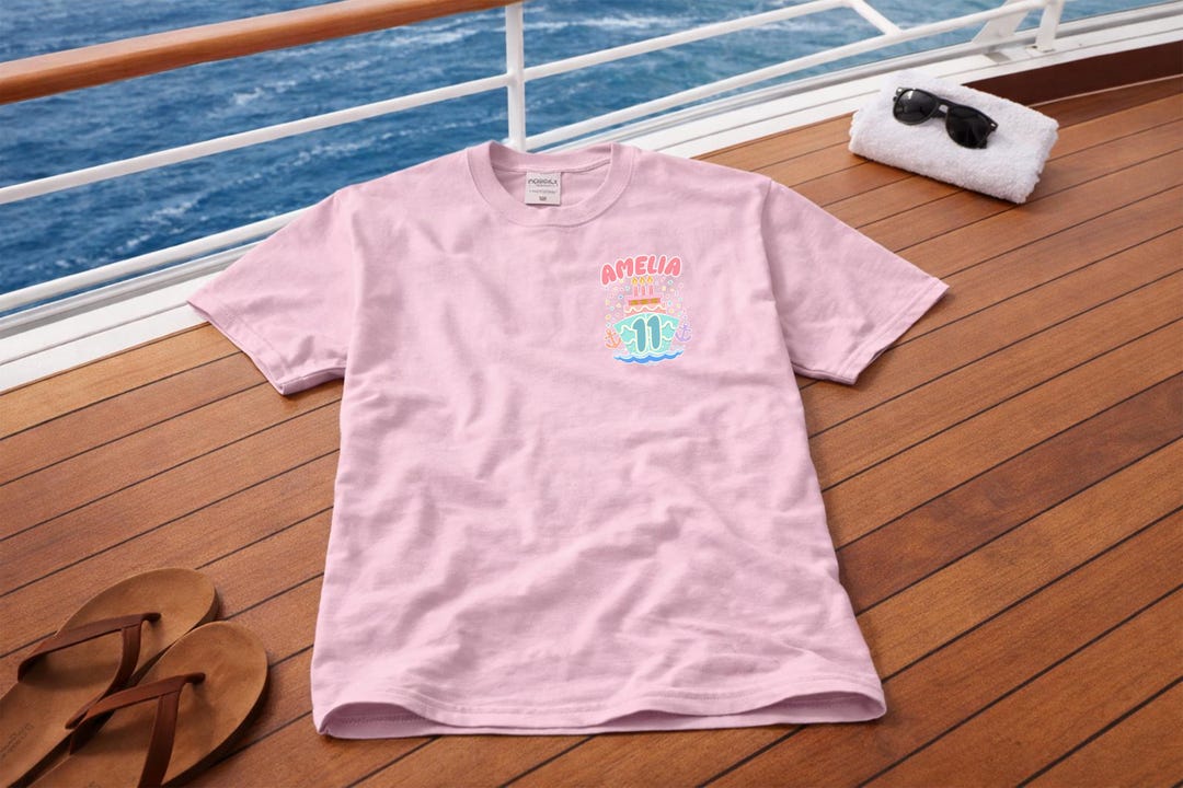 Back design of It is My Birthday Cruise kids tee