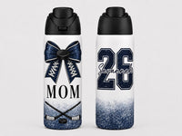 Personalized Hockey Water Bottle, 32oz Insulated Tumbler with Straw, Custom Name and Number