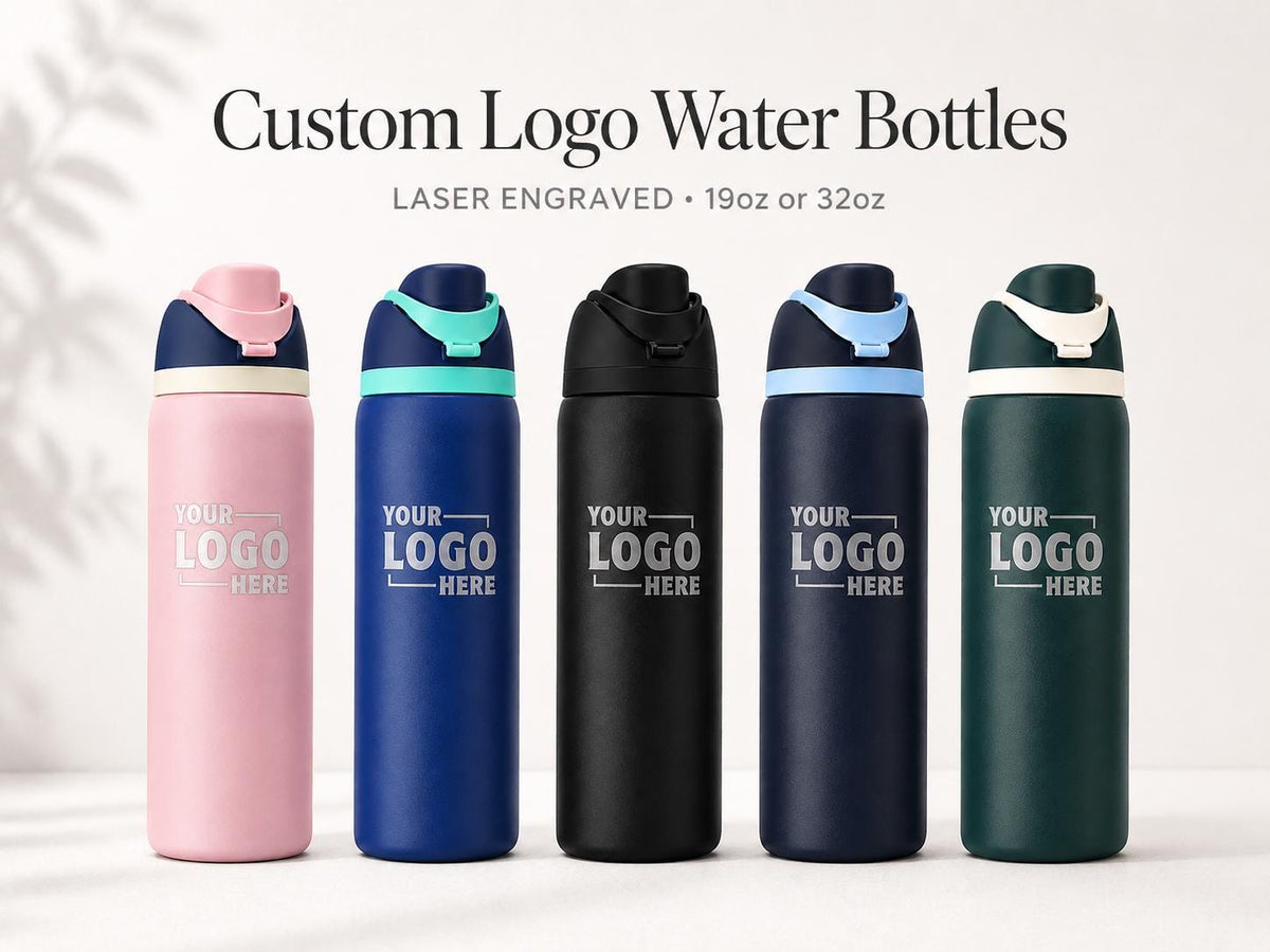 Custom Logo Laser Engraved Water Bottle (19 or 32 oz)